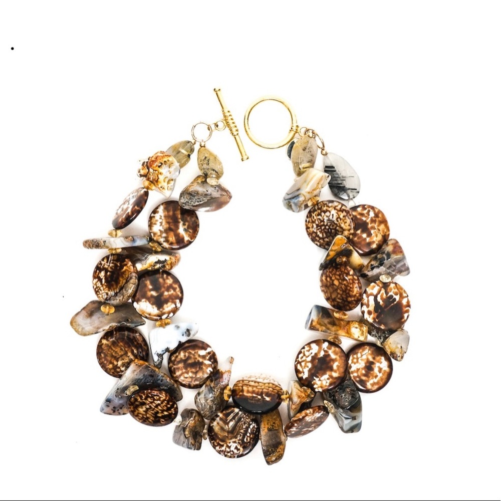 Haute Collier Mixed Agate, Citrine & Quartz Toggle Necklace